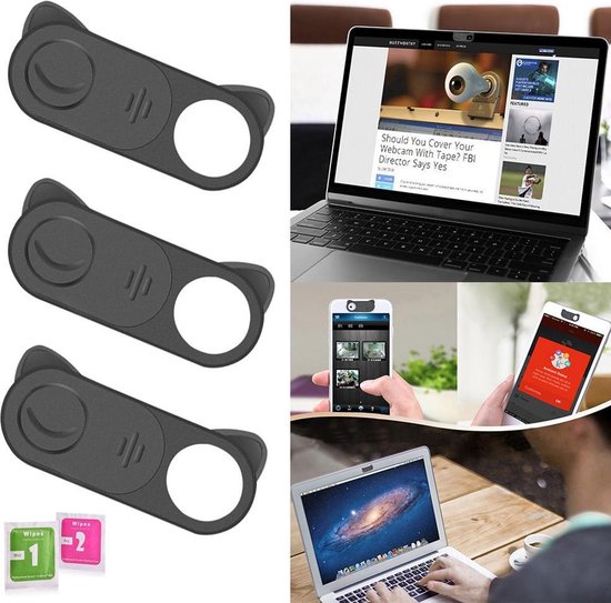 AC-PT02 Housse de confidentialité pour webcam avec kit de nettoyage et boîte de rangement - 3 pièces