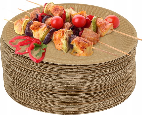 400 x Houten wegwerp bestek set bio/eco/milieubewust - 100 Vorken/ 100 messen/100 borden + 100 bio servetten lime 33x33cm van Merkloos — afbeelding 5