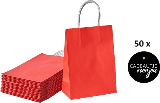 Rode papieren tasjes sale