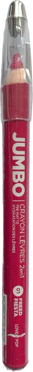 Lovely Pop - JUMBO 2 in 1 Matte Lip Liner en Lipstick - Roze - Freed Fiesta - Hydraterend - 1 Potlood met puntenslijper - Nummer 01