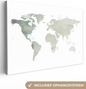 Wereldkaart avec pays gris avec un motif texturé 120x80 cm