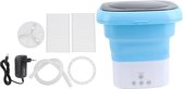 Mini machine à laver pliante – Mini machine à laver portable puissante – Adaptateur de tuyau d'évacuation – Vêtements de bébé – Blauw blanc – Mini machine à laver