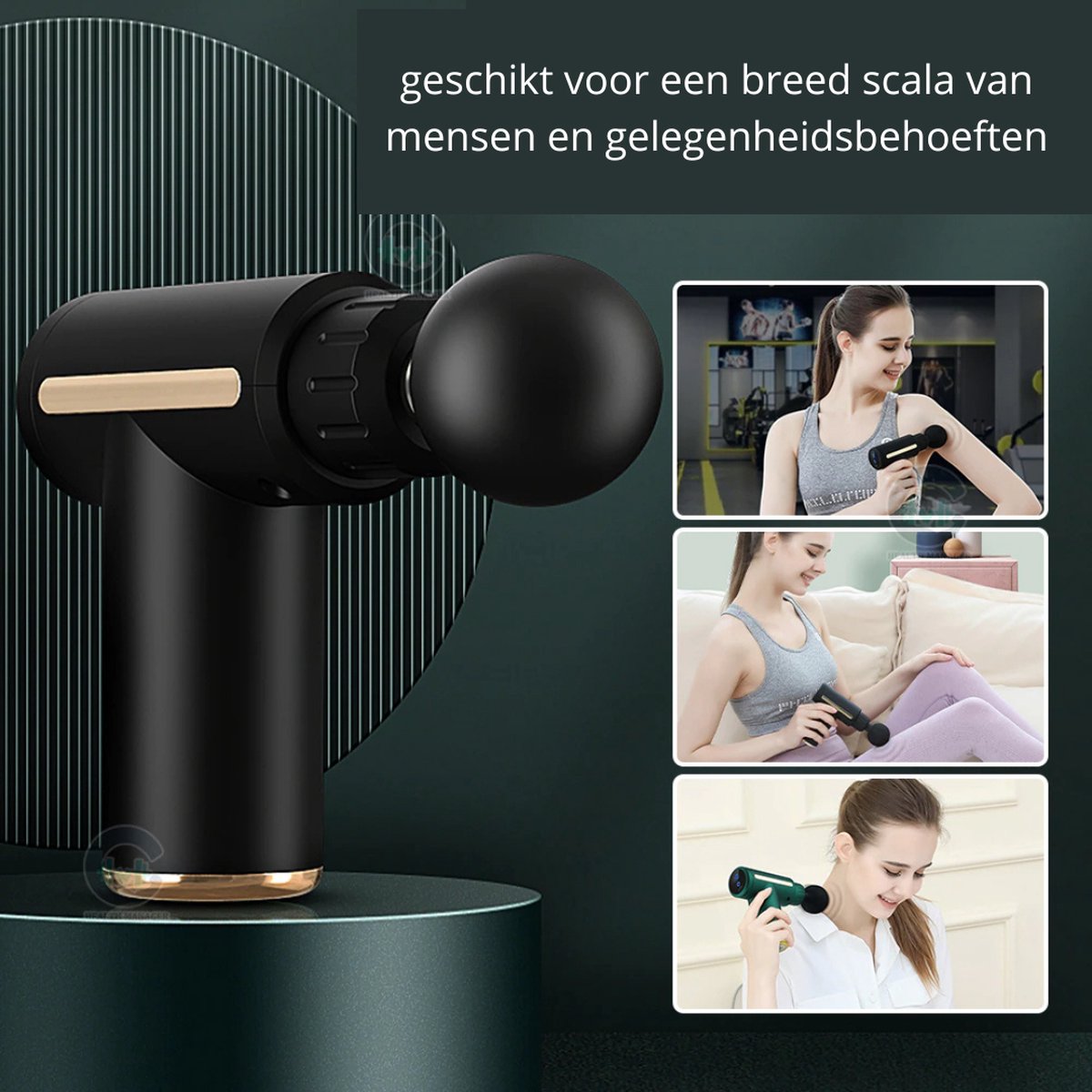 Health Manager FG110 Mini Massage Gun met 4 opzetstukken thumbnail 3
