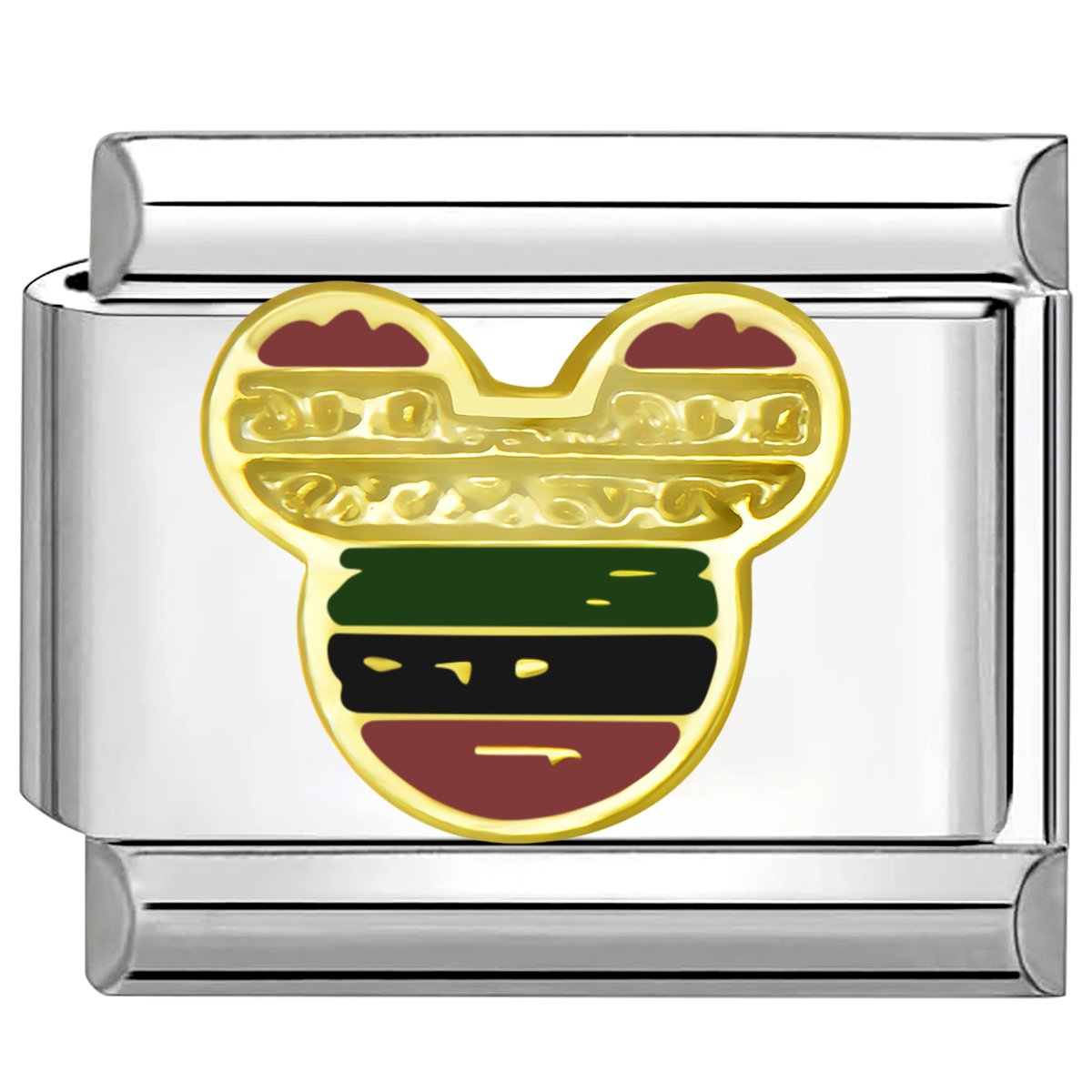 Quiges - Schakel - Bedel - 9mm - charms - Kleurrijk - muis - Geschikt voor - armband - Schakelarmband - italy bedels armband