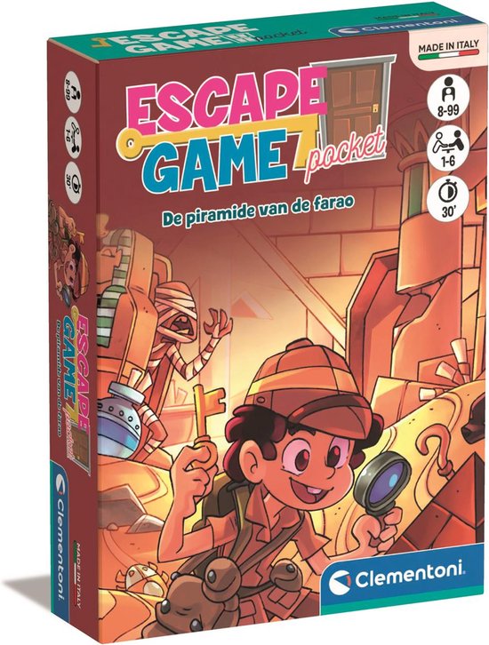 Foto: Clementoni bordspel escape game de piramide van de farao gezelschapsspel voor familie kinderen vanaf 8 jaar