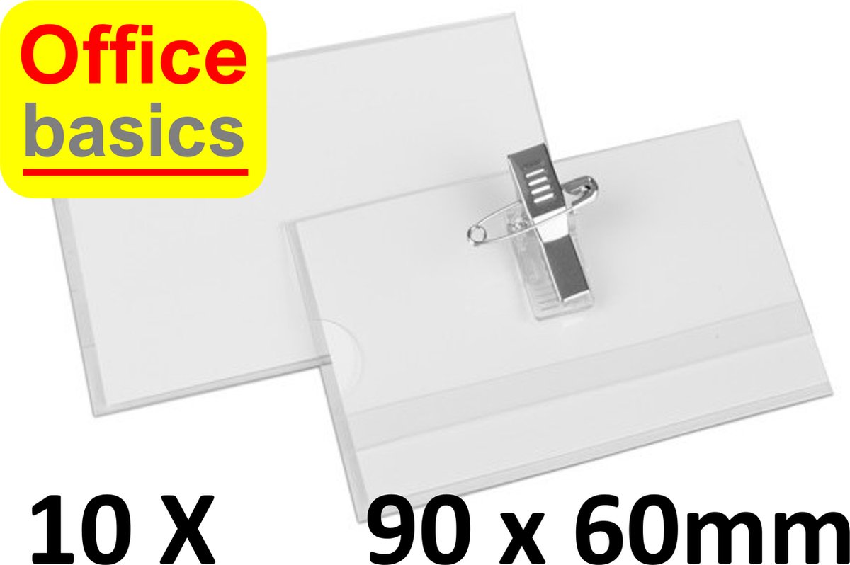 10 x Badge 90x60mm - combiclip