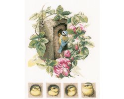 Marjolein Bastin Vogelhuisje met rozen Linnen borduren (pakket) PN-0008031