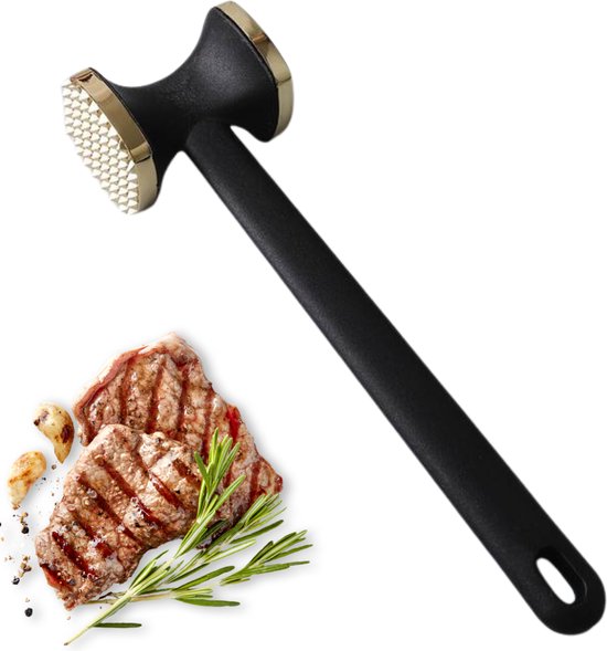Nivard Meat Hammer - Attendrisseur de viande - Hachoir à viande - Batteur à viande - Kip - Bœuf - Porc - Accessoires BBQ - Hammer à viande - Or