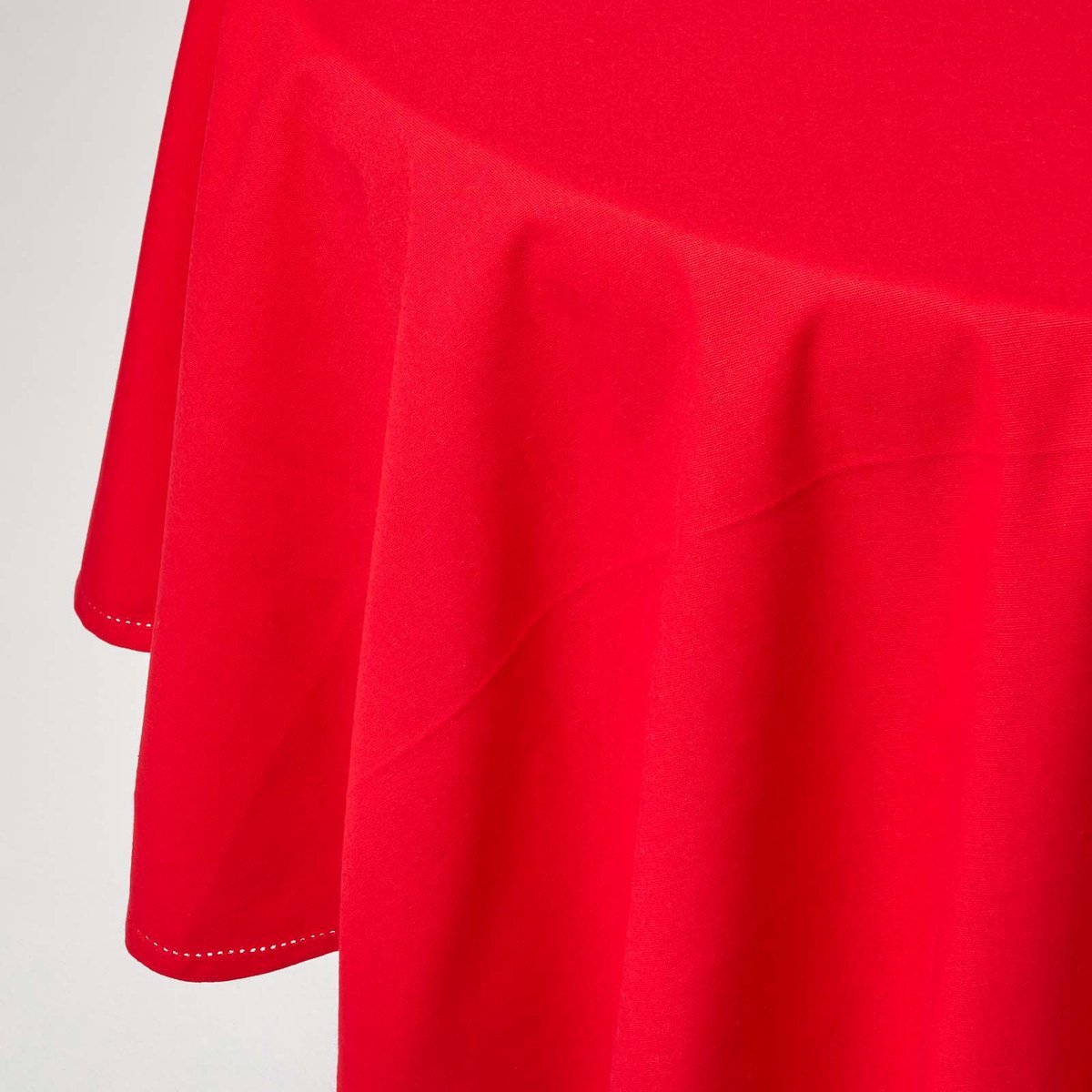 Homescapes Rond Tafelkleed Rood - 178 cm, 100% Katoen