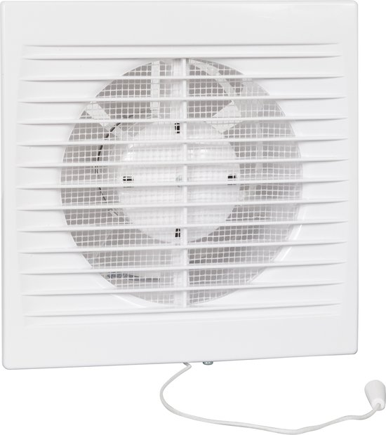 Badkamer ventilator rond 125 mm wit met timer en vochtsensor