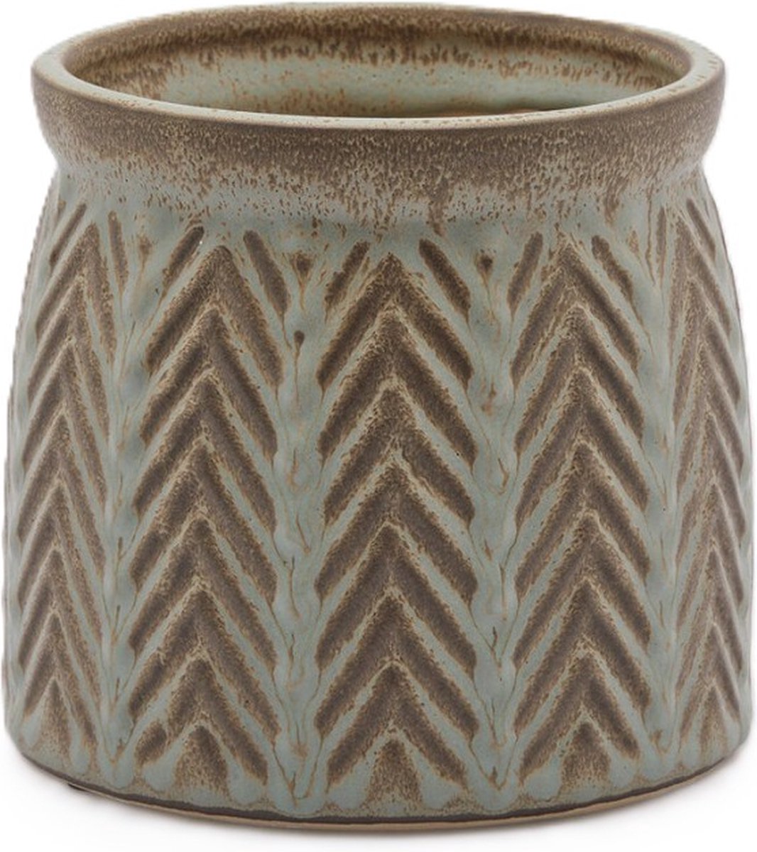 EGD Bloempot Beige-Grijs Multicolour D 18.5 cm H 16.5 cm