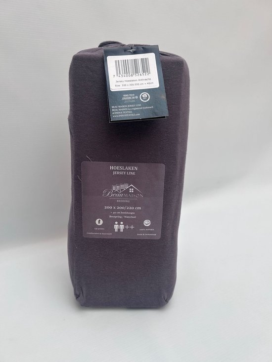 Drap-housse en jersey Anthracite Waterbed / Boxspring - 200 x 220/230 cm