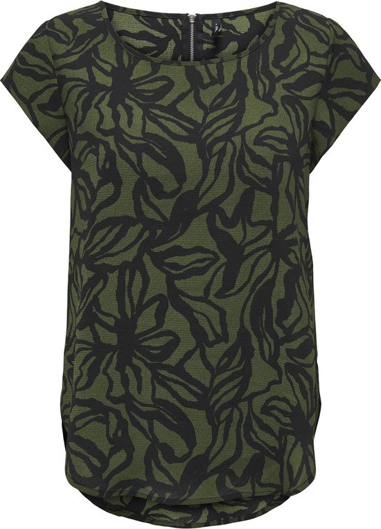 Only T-shirt Onlvic S/s Aop Top Noos Ptm 15161116 Rifle Green/bloom Draw Dames Maat - 34