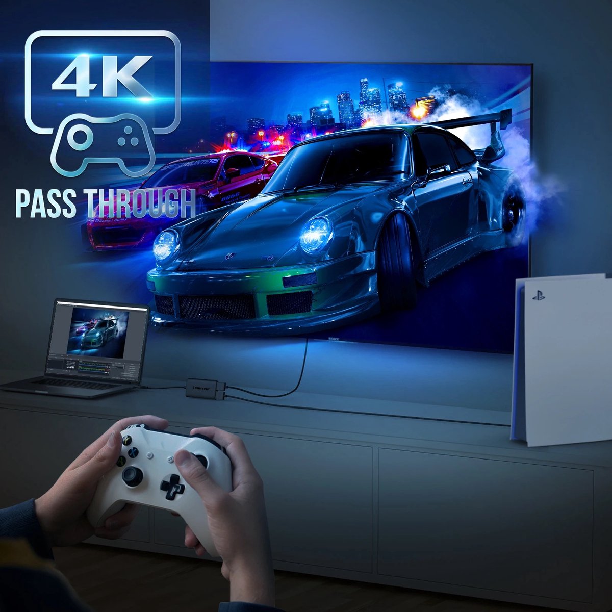 Lemorele AC02 – Video Capture Card – 4K@30Hz HDMI Loop-Out – USB-A & USB-C – Game Capture Recorder – Voor OBS/Streaming – Windows 7+/Mac/Linux/Android – Aluminium Behuizing – Donkergrijs thumbnail 4