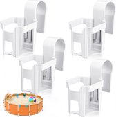 Porte-gobelets pour piscine hors sol - Porte-gobelets pour piscine hors sol - Porte-gobelets pour piscine - Convient aux barres rondes de 5 cm ou moins (4, blanc cassé)