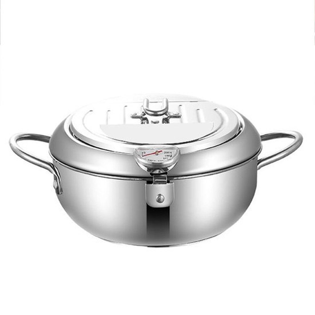 Boriso Japanse Frituurpan Friteuse Frituurpan Met Thermometer 24 CM