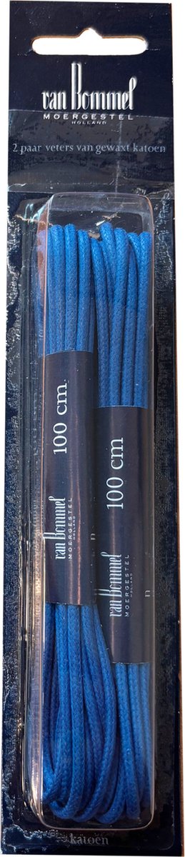 Originele Van Bommel veters (kobalt)Blauw 100cm - Rond - 2 paar