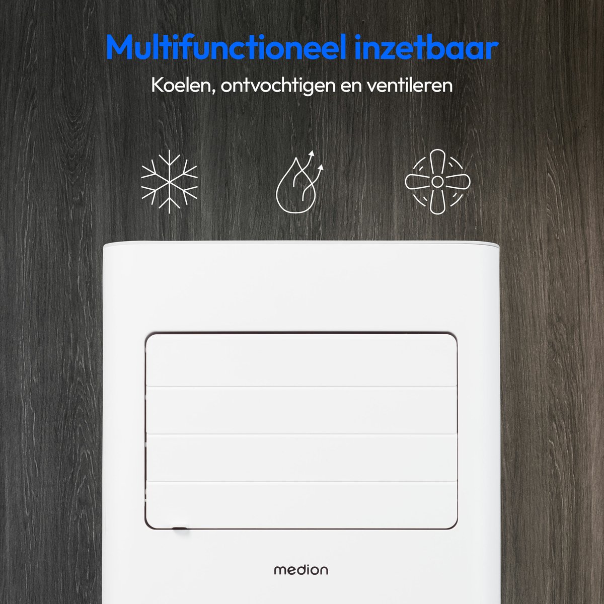 MEDION Mobiele Airco E701 (7000 BTU, 3-in-1, Koelen, Ontvochtigen, Ventileren, tot 25m², incl. Raamafdichtingskit, voor Slaapkamer en Woonkamer, Afstandsbediening, MD 37730) thumbnail 6