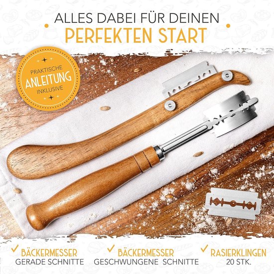 LOPYXBR 2 stuks rijsmandjes, ovaal, 28 cm, rijsmandjes voor brood, gaarmand brood met borstel en kunststof spatel voor professionele en thuisbakkers, broodbakken
