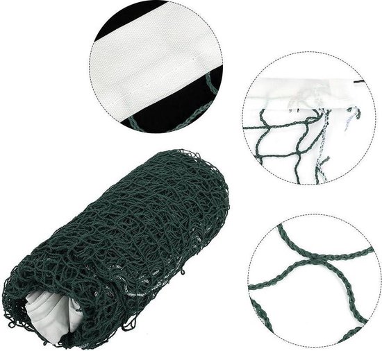 Filet De Badminton Portable 6.5x0.5m - Maille Carrée Sans Nœuds Rouge Ou Vert