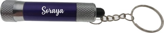 Lampe de poche | Porte-clés | Avec Nom | Violet | Soraya