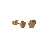 Aramat Jewels - Oorbellen - 7mm / Goudkleurig Sandblasted - Goudkleurig Sandblasted - - - Cadeau