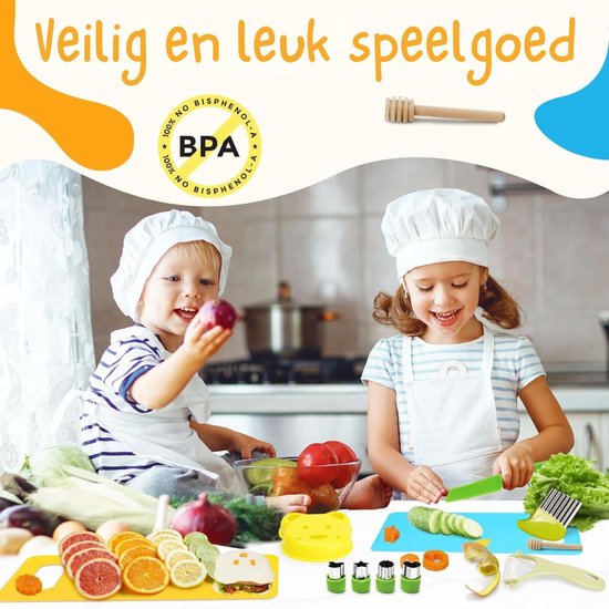 Kindermessenset 16 Delig - Kiddikutter Met Uitsteekvormpjes - Kindermes - Le Petit Chef - Kinder Mes - Keukenmes Kinderen - Kookgerei Kinderen - Kinder Kookmes - Mes Kind - kinderbestek van Kinder — afbeelding 3