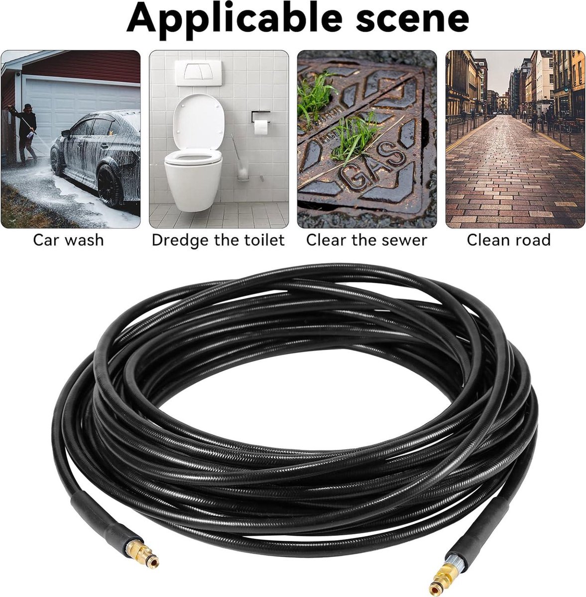 Monave 15 m hogedrukslang compatibel met Karcher K2 K3 K4 K5 K7 hogedrukreiniger slang vervangende slang hogedrukreiniger accessoires