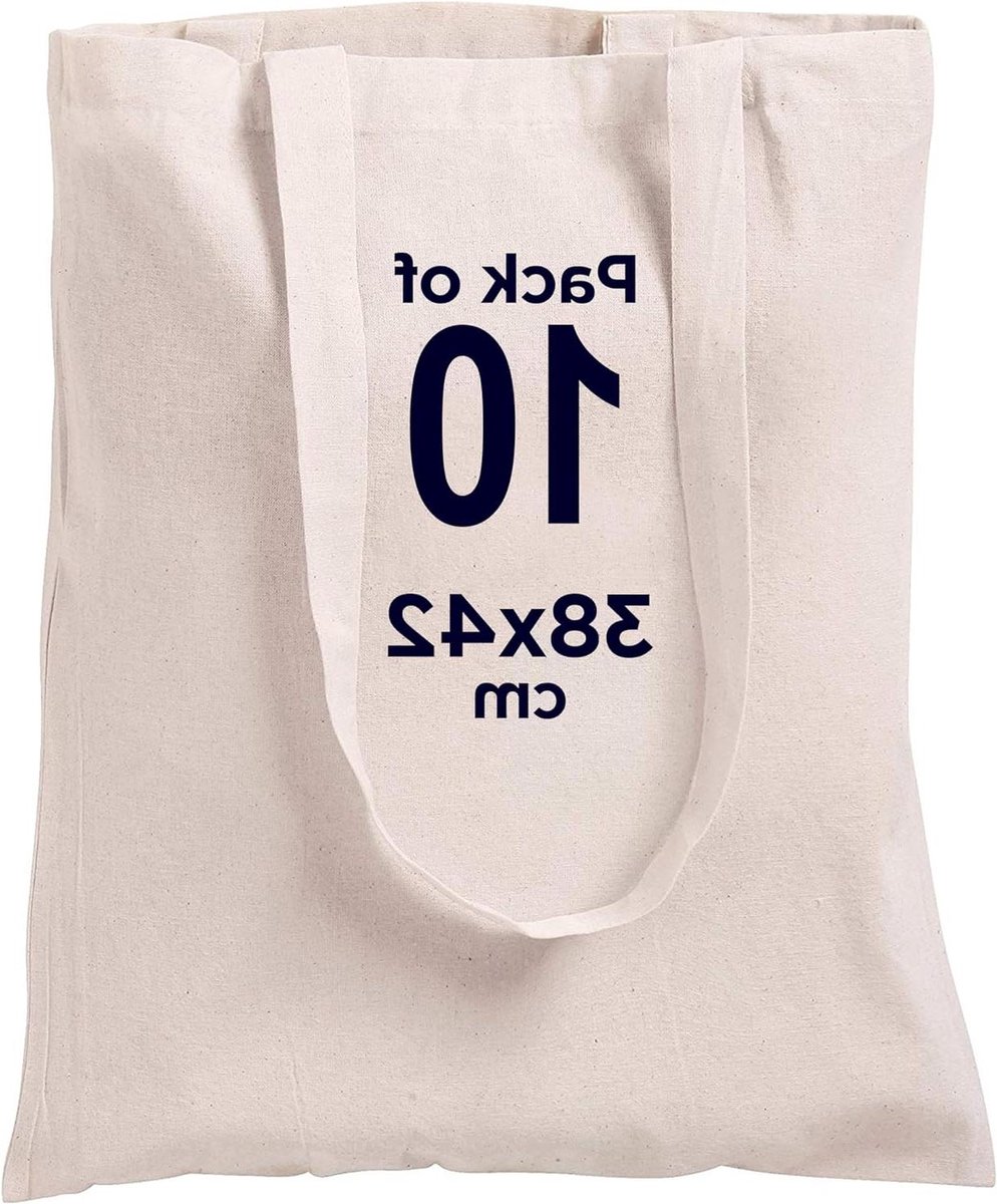 Natural Cotton Tote Bags - Pack of 10 - Available in 3 Colours cotton bag