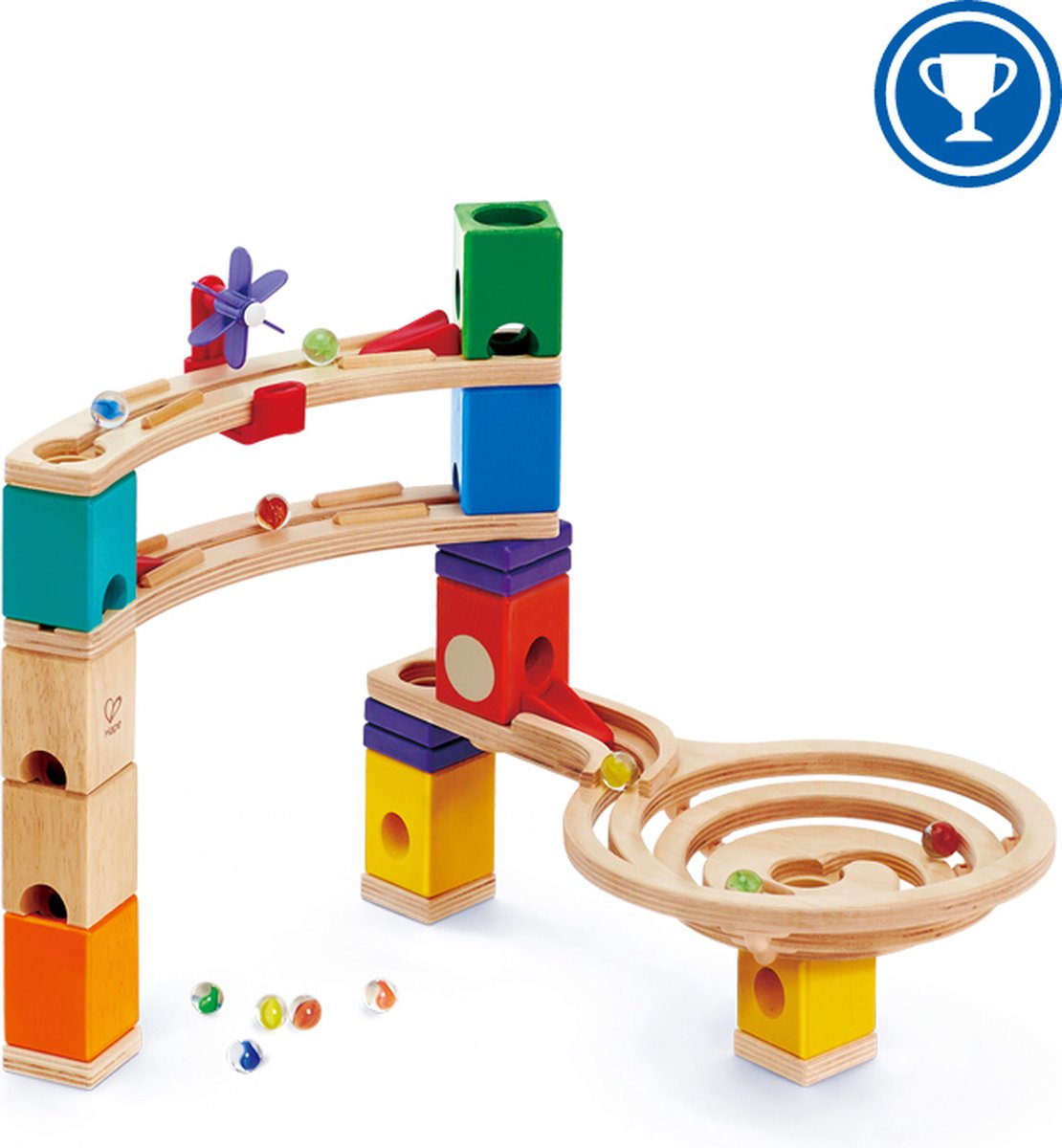Hape Quadrilla Knikkerbaan Race to the Finish - 58-delige houten bouwset voor kinderen vanaf 4 jaar — afbeelding 17