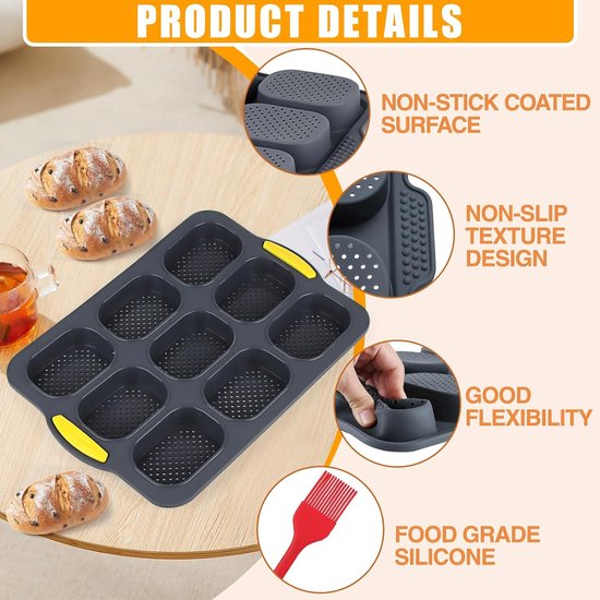 Lurch Flexiform Bakvorm Voor 3 Stokbroden Silicone Geperforeerd 36x28 5cm 591295159