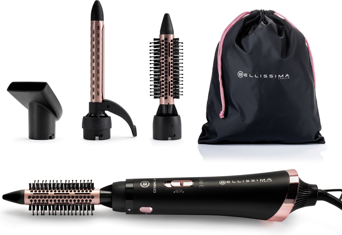 Bellissima 11886 haarstyler Heteluchtborstel Warm Zwart, Roze 800 W 1,8 m