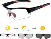 Falkann Elite Fotochromatische Fietsbril Set - Sportbril / Zonnebril Met Meekleurende Lens - UV400 - Rood
