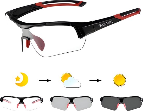 Falkann Elite fotochromatische fietsbril – UV400 – rood