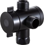 Omsteller - chroom - Omstelkraan - Voor 1/2" aansluiting op kraan - Aansluitmaat 3 x 1/2″ - 3 Weg OPmschakelklep - Geschikt voor het Omleiden van de Badkamerpijp - pas de Grootte van de Waterstroom
