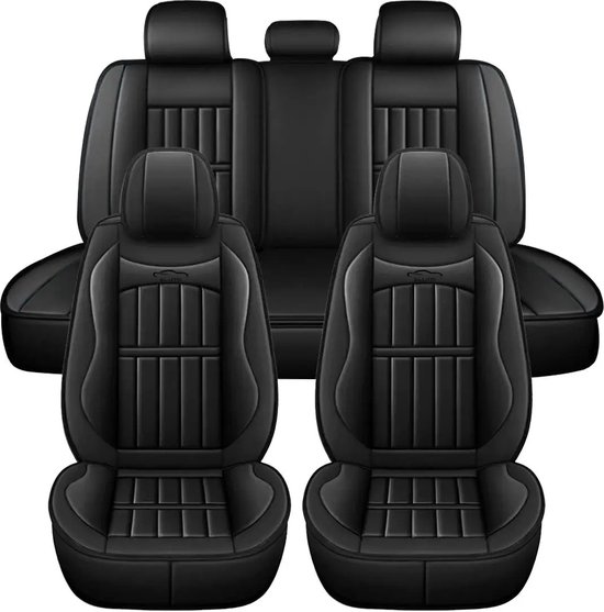 Auto Lederen Stoelhoezen Volledige Set voor Opel Astra J Astra K Astra H Astra G Astra-H Sri Astra J Sports Tourer, 5 Stoelen Ademend Waterdichte All-Weather Stoelbeschermers,E Black Red