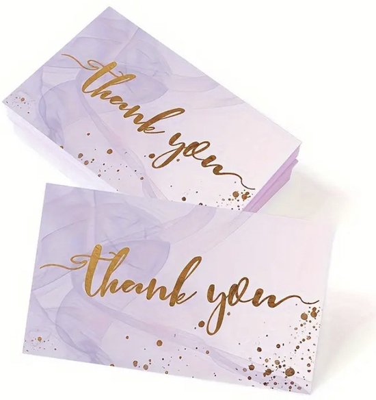 Bedankt Kaartjes Set - Thank You Cards - 50 stuks - Kleine onderneming - Pakket verzend kaartjes - 90 x 50 mm
