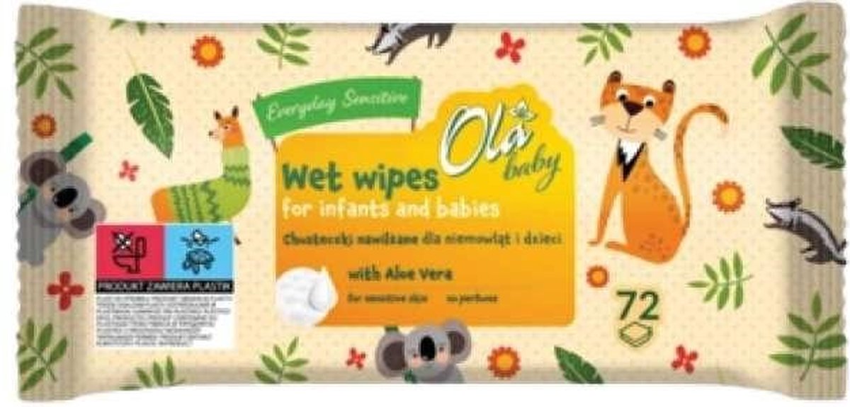 Goedkoopste 14x Ola Everyday Sensitive baby- en kinderdoekjes (billendoekjes, vochtigedoekjes)72 st.