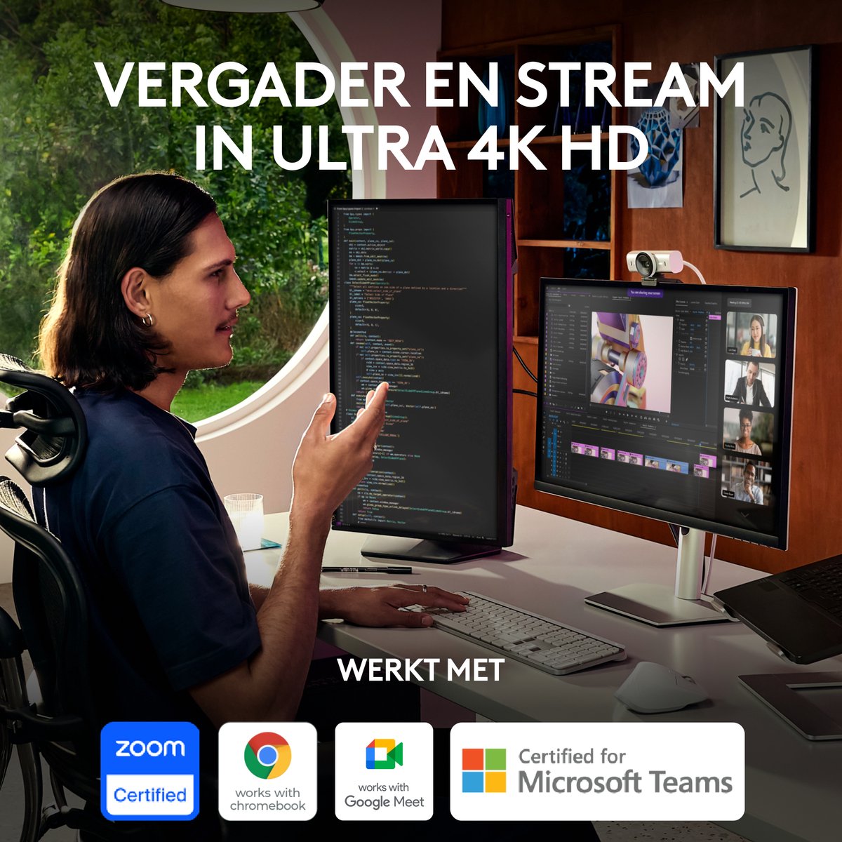 Logitech MX Brio: 4K webcam met 1080p/60fps en AI-belichting thumbnail 5