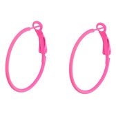Behave - Oorbellen - Oorringen - Dames - Neon Roze - Trendy Statement - Lichtgewicht - 3 cm