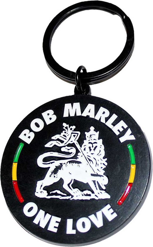 Porte-clés Officiel Bob Marley Lion Logo - Alliage De Zinc, Finition Nickel Noir Et émail Doux - Idée Cadeau Fan - 9