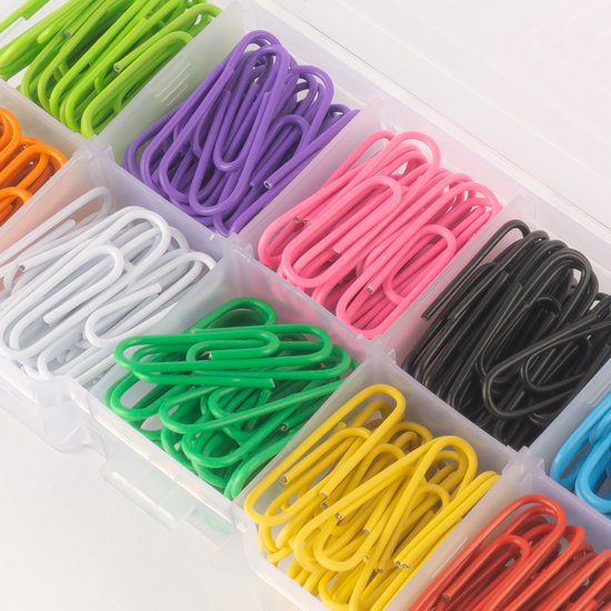 250Pcs Gekleurde Grote Paperclips Met Plastic Doos Plastic Gecoat Metalen Paperclips Voor Kantoorbenodigdheden 250Pcs Gekleurde Grote Paperclips Met Plastic Doos Plastic Gecoat Metalen Paperclips Voor Kantoorbenodigdheden