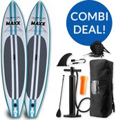 Combi Deal! - Maxxoutdoor Supboard Aral Kajak Blue Edition 2x - Opblaasbaar - 300cm