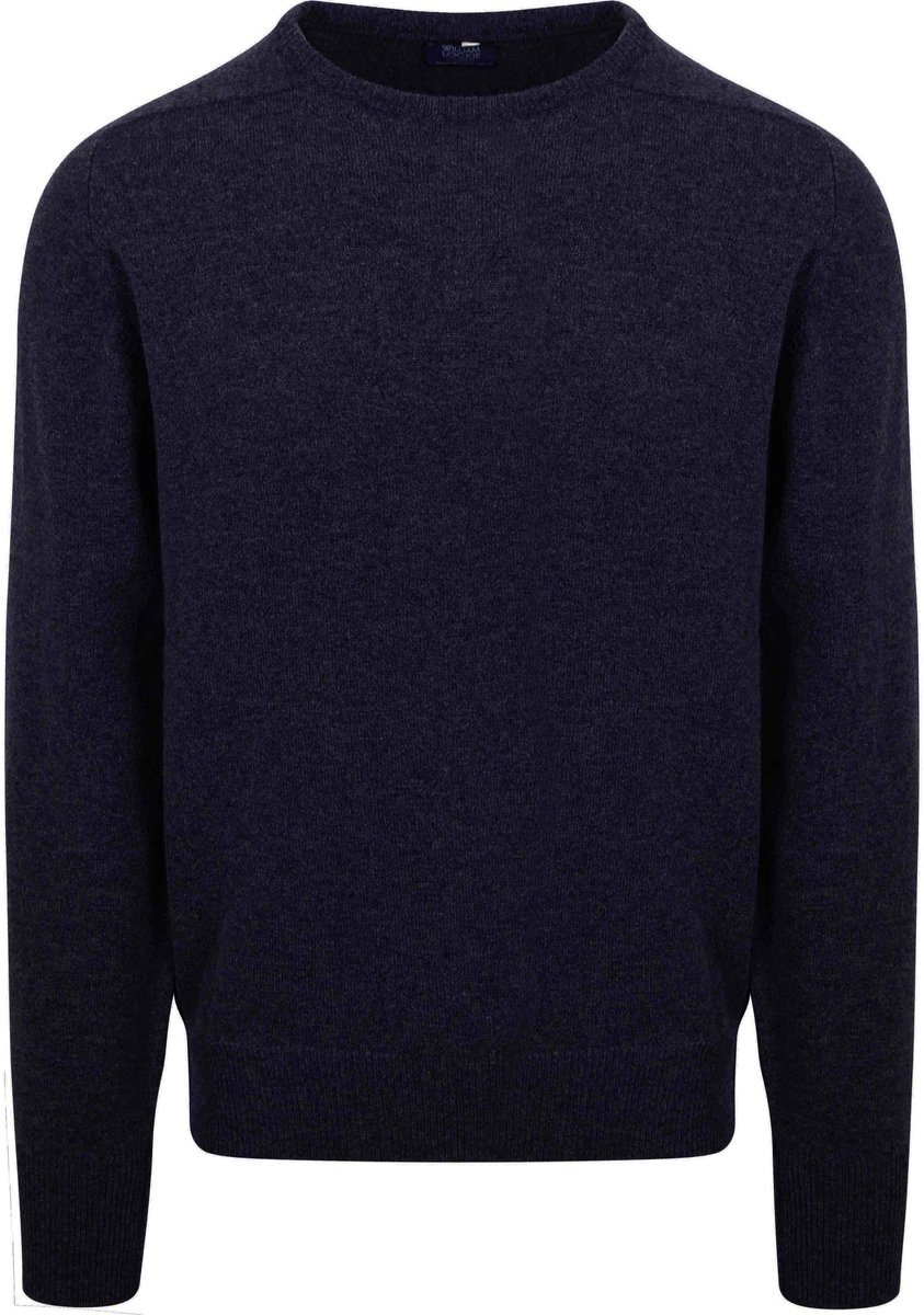 William Lockie Pullover Lamswol O-hals Midnight Mix Navy - Maat 3XL - Heren - Pullovers
