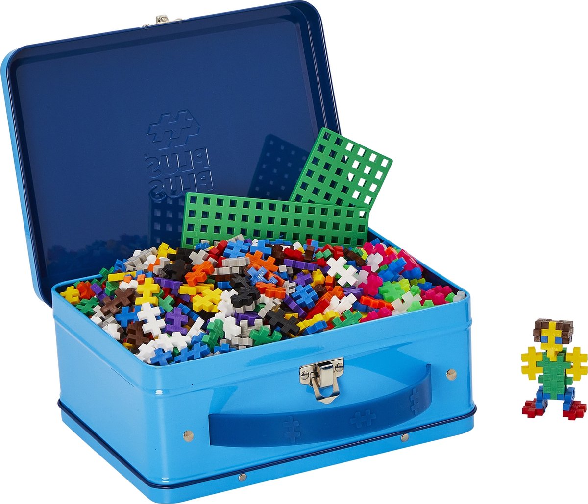 Plus-Plus Basic Reiskoffer 600 delige bouwset blauw - 7002 - Bouwspeelgoed - Constructiespeelgoed - Set met bouwstenen - Vanaf 5 jaar — afbeelding 11