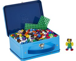 foto van Plus-Plus - Basic Reiskoffer Metaal Blauw - Constructiespeelgoed - Set Met Bouwstenen - 600 Delige Bouwset - Bouwspeelgoed - Vanaf 5 Jaar