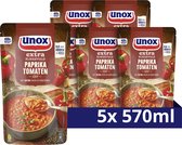 Unox Extra Rijkgevuld Soep In Zak - Paprika Tomaten - met extra linzen en kidneybonen - 5 x 570 ml