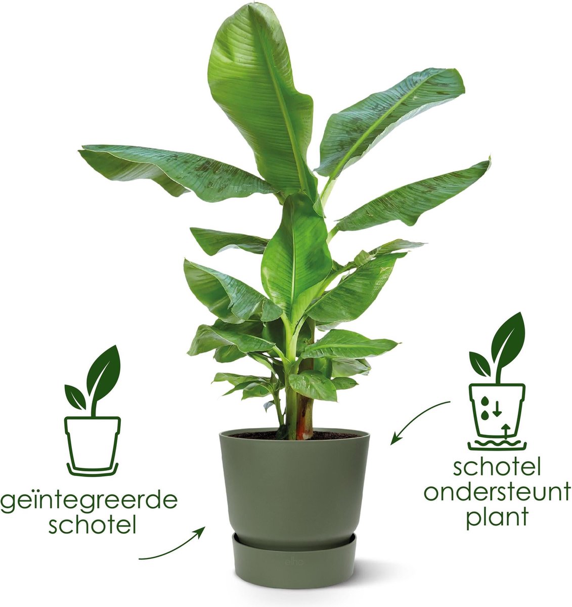 Elho Green Harmony Pot Greenville Round grijs D18 x H17