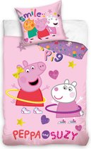 Peppa Pig ledikant dekbedovertrek Peppa & Suzy 100 x 135 cm - Katoen