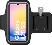 Sportarmband geschikt voor Samsung Galaxy A25 - Hardloop Telefoonhouder - Armband - Sportband - Zwart